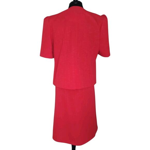 VTG 80s Pablo Collection 14P Red White Pencil Skirt & Jacket Sexy Secretary EUC - Picture 3 of 12